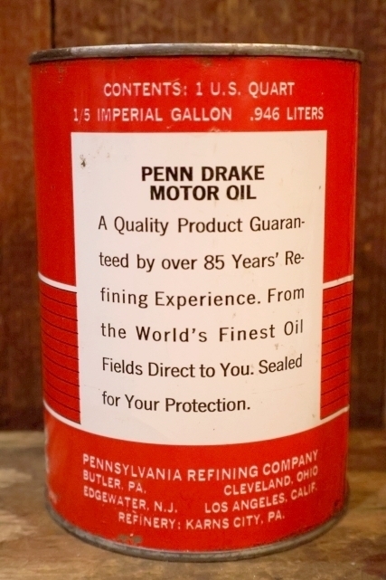 画像3: ct-260902-06 PENNSYLVANIA REFINING COMPANY 1950's-1960's penn drake ONE U.S. QUART MOTOR OIL CAN