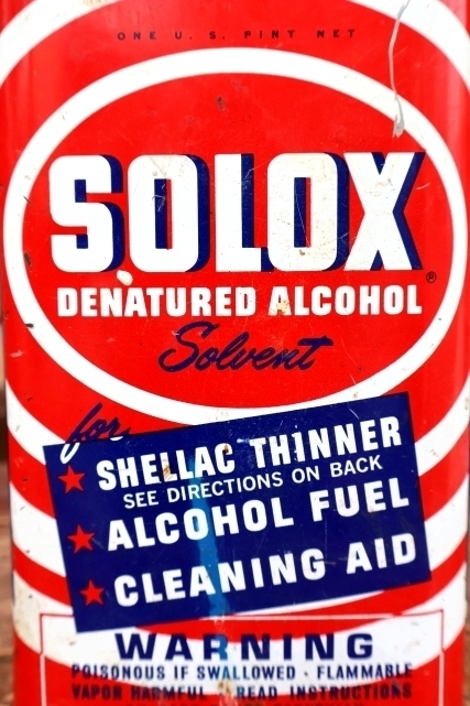 画像2: dp-260902-21  U.S. INDUSTRIAL CHEMICALS CO. / SOLOX DENATURED ALCOHOL ONE U.S. PINT CAN