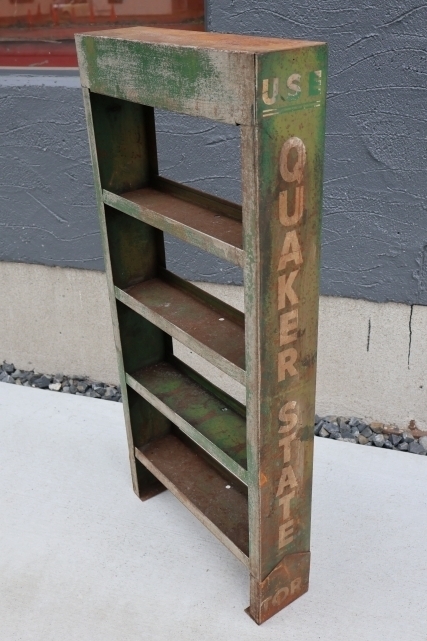 画像1: dp-260901-15 QUAKER STATE MOTOR OIL 1950's ONE U.S. QUART CAN DISPLAY RACK