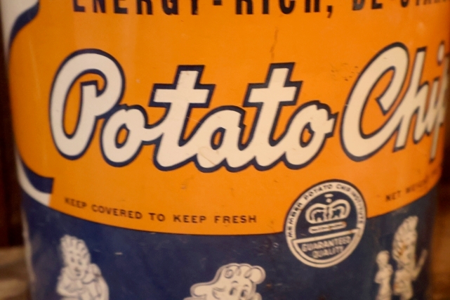 画像3: dp-261014-03 BLUE STAR Potato Chips 1960's ONE POUND CAN